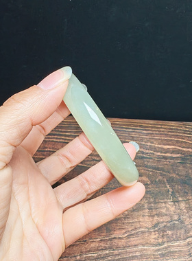 和田青白玉飘花手镯58mm保真