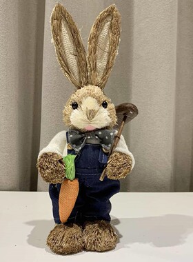 幼儿园家居蘑菇拍摄草编兔子道具