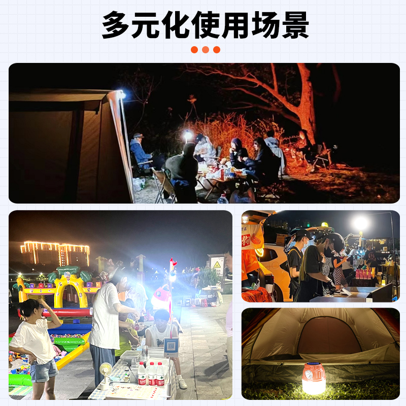 太阳能充电灯泡夜市摆摊地摊灯家用停电应急照明移动超亮户外露营 - 图0