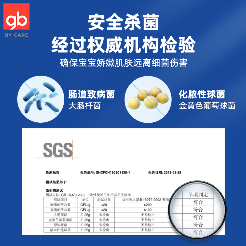 gb好孩子婴儿湿纸巾带盖抽纸湿巾宝宝擦口手屁屁灭菌清洁80抽6包-图0