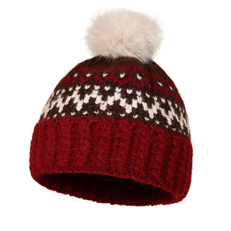 CACUSS新年帽子防寒护耳费尔岛针织帽女冬季保暖围巾泰迪绒棒球帽,淘宝优惠券,粉丝福利购,淘宝优惠卷