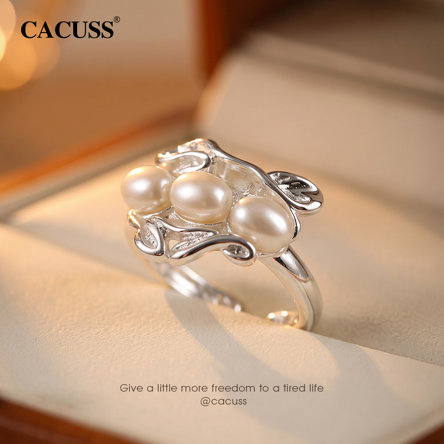 CACUSS vintage niche imitation pearl ring