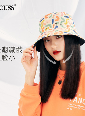 CACUSS渔夫帽女防晒双面戴
