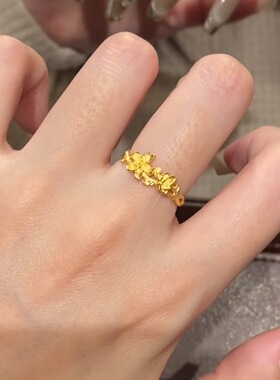PURE 蝶恋花戒指女镀真金轻奢感时尚潮流小众指环女小红人戒指