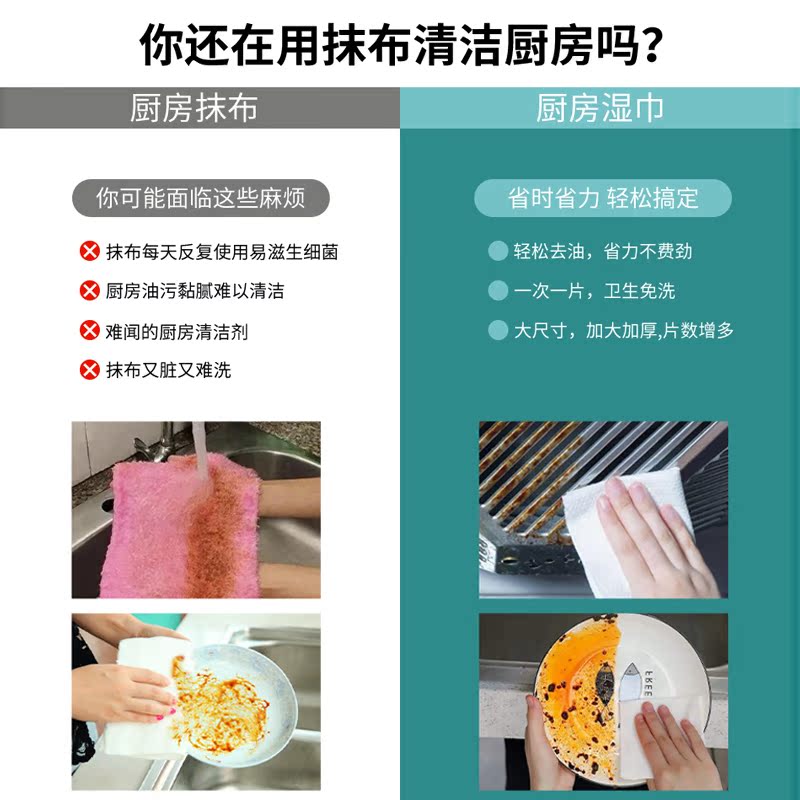 展望可爱多厨房湿巾纸清洁去油去污家用吸烟机强力清洁湿纸巾 - 图1