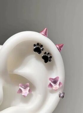酷飒甜美猫爪恶魔钉耳钉