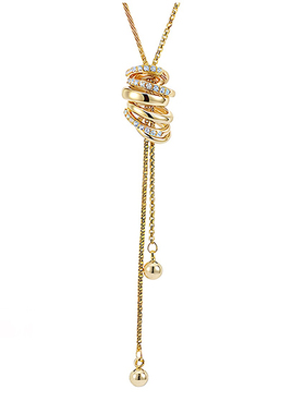 女神蒙上眼同款复古中长款缠绕丝带项链女轻奢百搭设计毛衣链