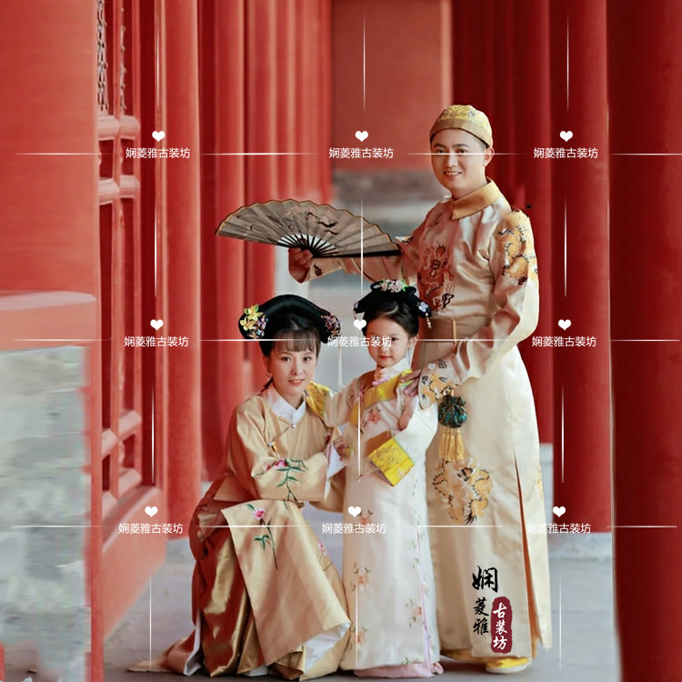 宫廷风清朝旗装格格服妃子旗服太子阿哥贝勒装古装亲子影楼写真服_虎窝淘