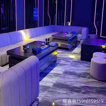 ktv sofa Custom European-style clubhouse light and luxurious U-style bar sofa tea table party room bag box clear-seat combination