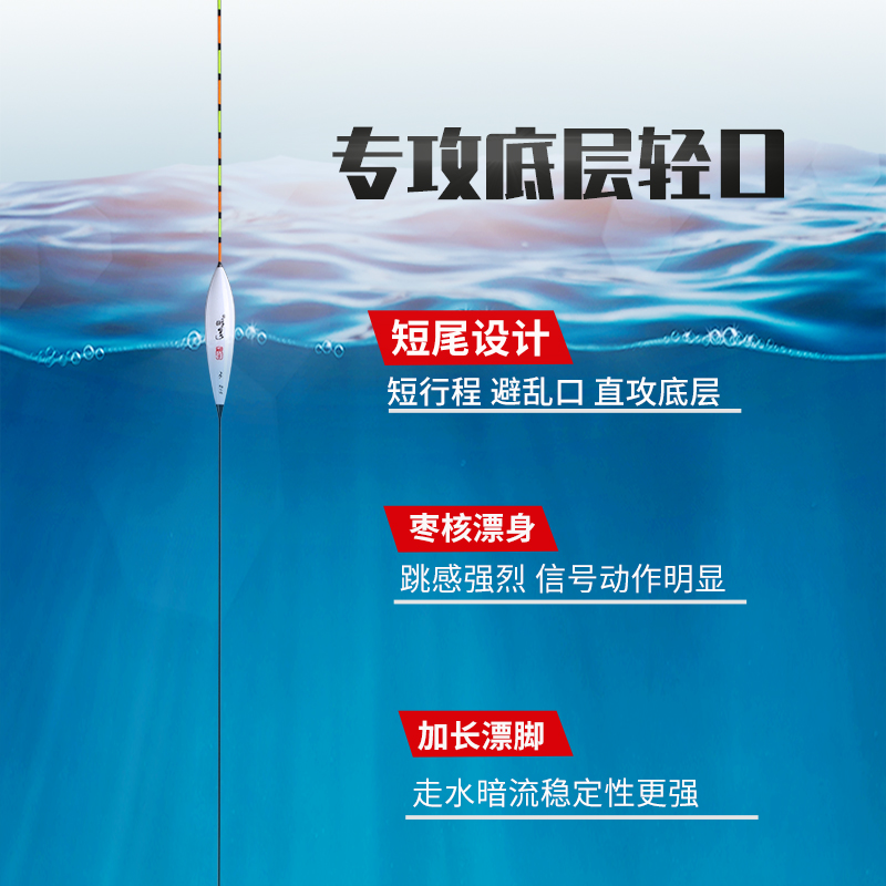 纳米黄尾浮漂长脚短尾流氓漂鲫鱼漂高灵敏加粗醒目抗风浪走水鱼漂 - 图0