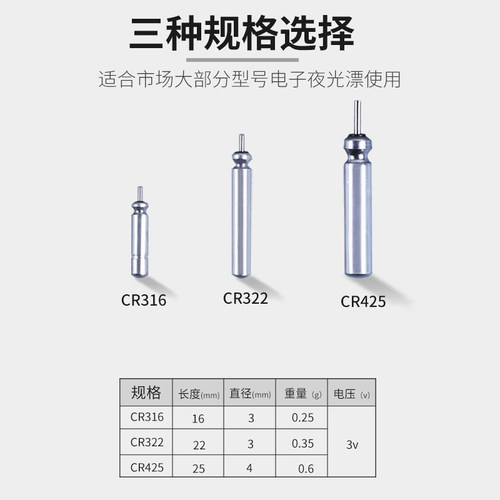 电子夜光漂电池 CR425  CR316   CR322 夜光鱼漂电池 - 图0