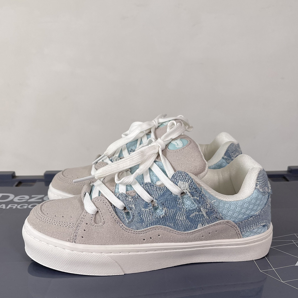 男鞋ins潮鞋牛仔拼接厚底面包鞋男女情侣鞋百搭潮流低帮休闲板鞋,淘宝优惠券,粉丝福利购,淘宝优惠卷