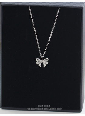 钛钢淑女风蝴蝶结项链女简约ins冷淡风配饰韩系时尚气质锁骨链