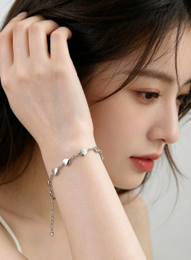 520爱心款一串爱心钛钢手链 送女友轻奢小众不褪色日常百搭手饰潮