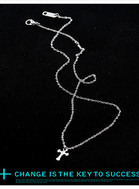 迷你简约钛钢十字架项链锁骨链女生韩版时尚吊坠饰品永不掉色礼物