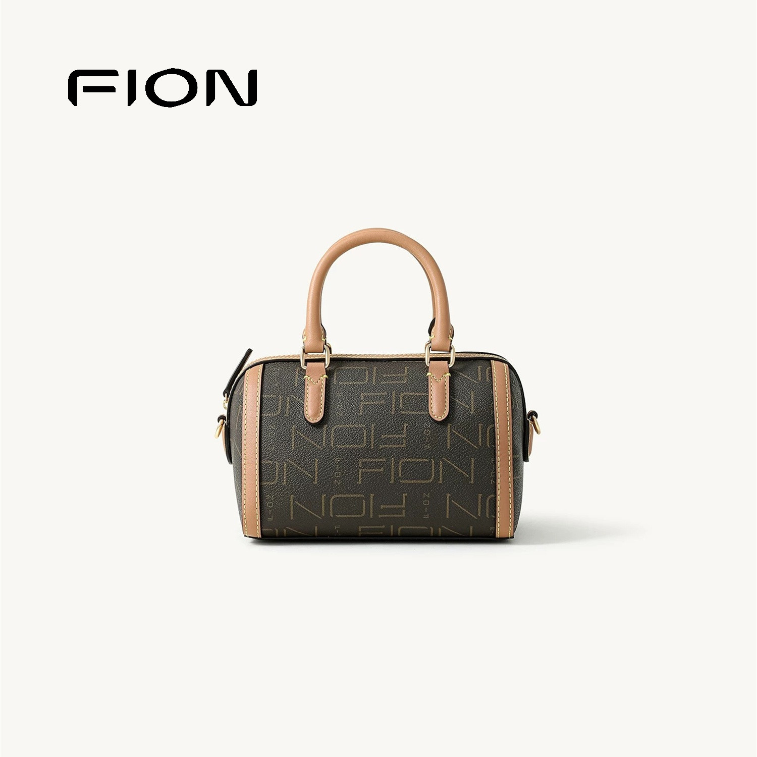 Fion/菲安妮经典老花波士顿包 2026新款百搭单肩斜挎包FAAFIFS435,淘宝优惠券,粉丝福利购,淘宝优惠卷