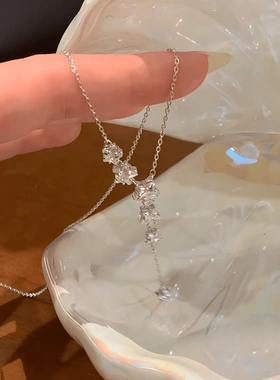 S925纯银满天星项链设计感锁骨链流星雨颈链