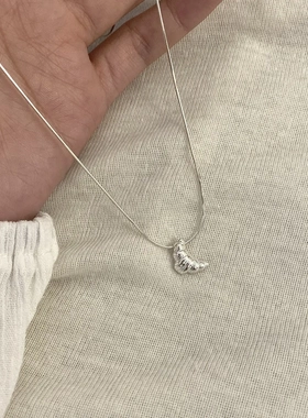 S925纯银牛角包项链毛衣链