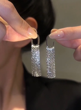 金色长款流苏拾欢气质大脸适合的耳环小众设计高级感百搭耳饰女潮