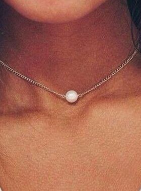 欧美简约三层吊坠项链 百搭镶钻流苏女项链 sexy necklace women