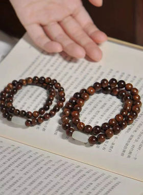 情侣花奇楠沉香木质民族风佛念珠