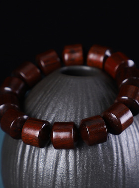 情侣民族风黄花梨老型桶珠手串