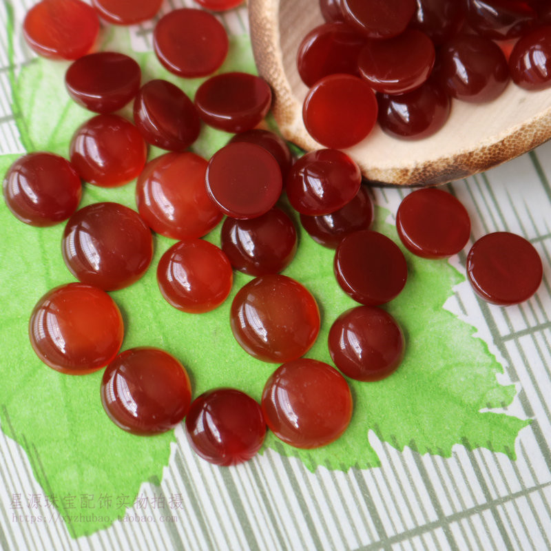 天然红玛瑙圆形戒面4-25mm半圆戒面裸石贴片 diy戒指吊坠饰品配件,淘宝优惠券,粉丝福利购,淘宝优惠卷