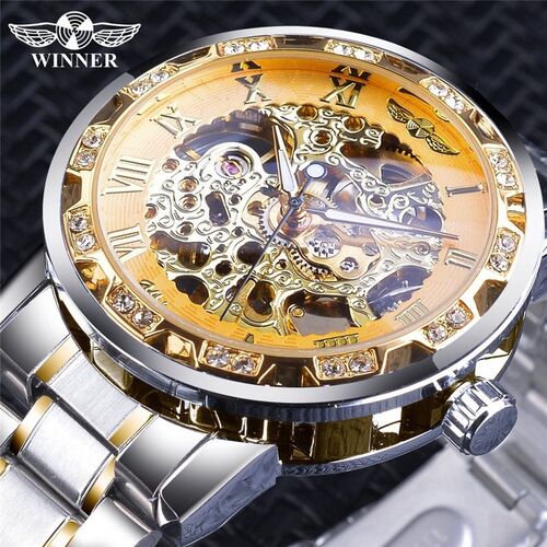 男镂空钻手动机械手表 Men's steel band watch mechanical watch - 图1