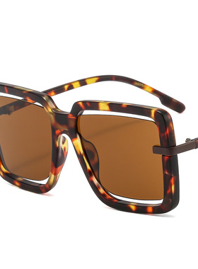 欧美ins新款大框镂空果冻彩色海洋片太阳镜个性ins男女UV400墨镜