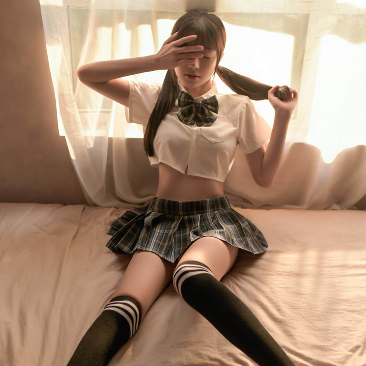 jk制服纯欲纯欲睡衣女款却内衣可爱萝莉日系套装超短裙
