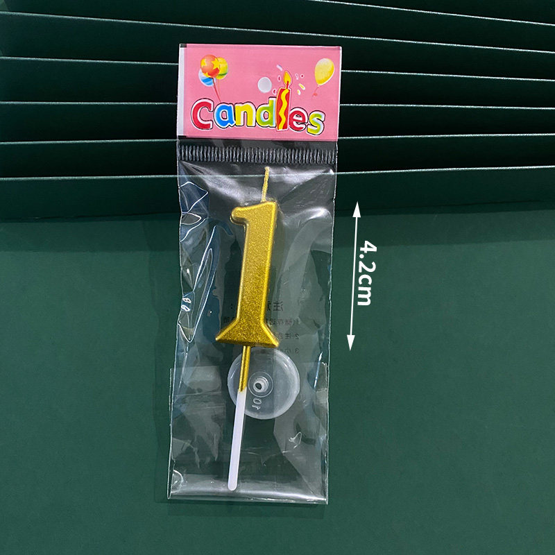 金色数字生日蜡烛老人祝寿儿童周岁过生日用彩色蜡烛蛋糕装饰袋装