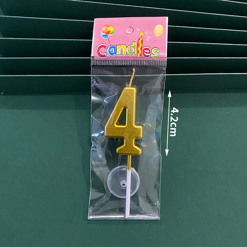 金色数字生日蜡烛老人祝寿儿童周岁过生日用彩色蜡烛蛋糕装饰袋装