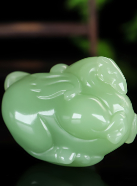 和田玉籽料玉马手把件