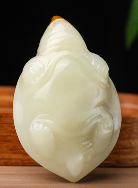 和田玉籽料长寿龟手把件