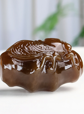 和田玉糖料竹子玉蝉手把件