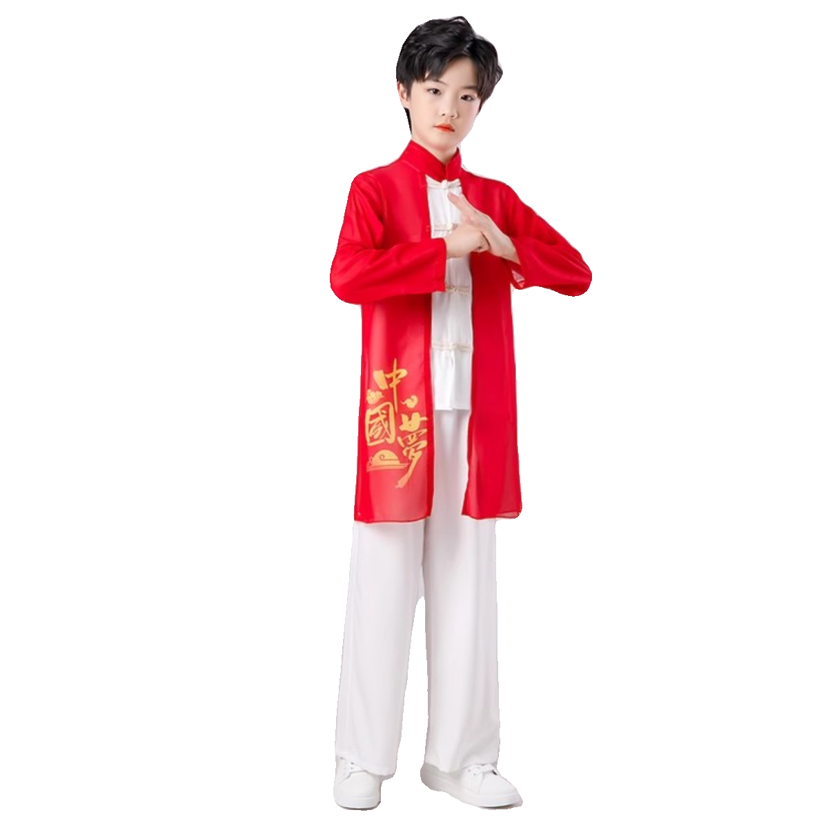 武术太极服中小学生国学汉服少年中国说演出服爱国朗诵古筝演出 - 图3