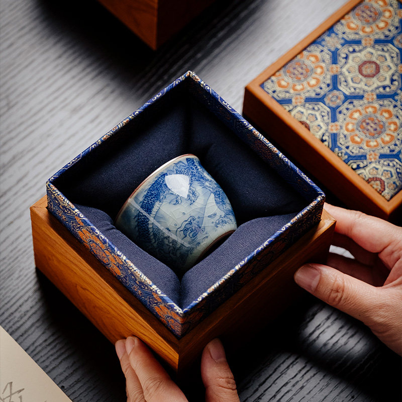 宋锦复古杯子紫砂壶包装盒陶瓷茶杯建盏礼品盒单杯锦盒空盒子定制,淘宝优惠券,粉丝福利购,淘宝优惠卷
