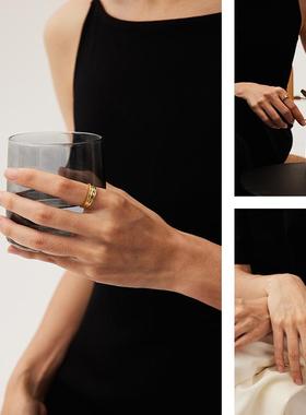 多野百搭纯银开口戒指可调节女