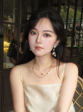 慵懒池水 原创设计小众闪仙复古夸张重工美丽趣可爱925银耳钉耳夹