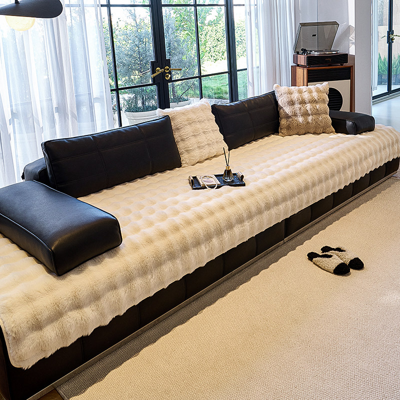 兔毛绒劳伦斯专用沙发垫2025新款秋冬毛绒高级感沙发坐垫防滑盖布,淘宝优惠券,粉丝福利购,淘宝优惠卷