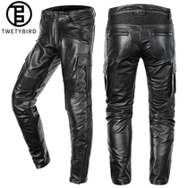 Cuidi Bird Autumn Winter Genuine Leather Pants Men Harei Motorcycle Riding Suit Windproof And Waterproof Head Layer Bull Leather Long Pants Man