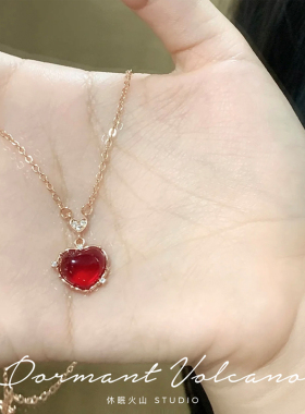 小红书同款浆果红玛瑙复古项链