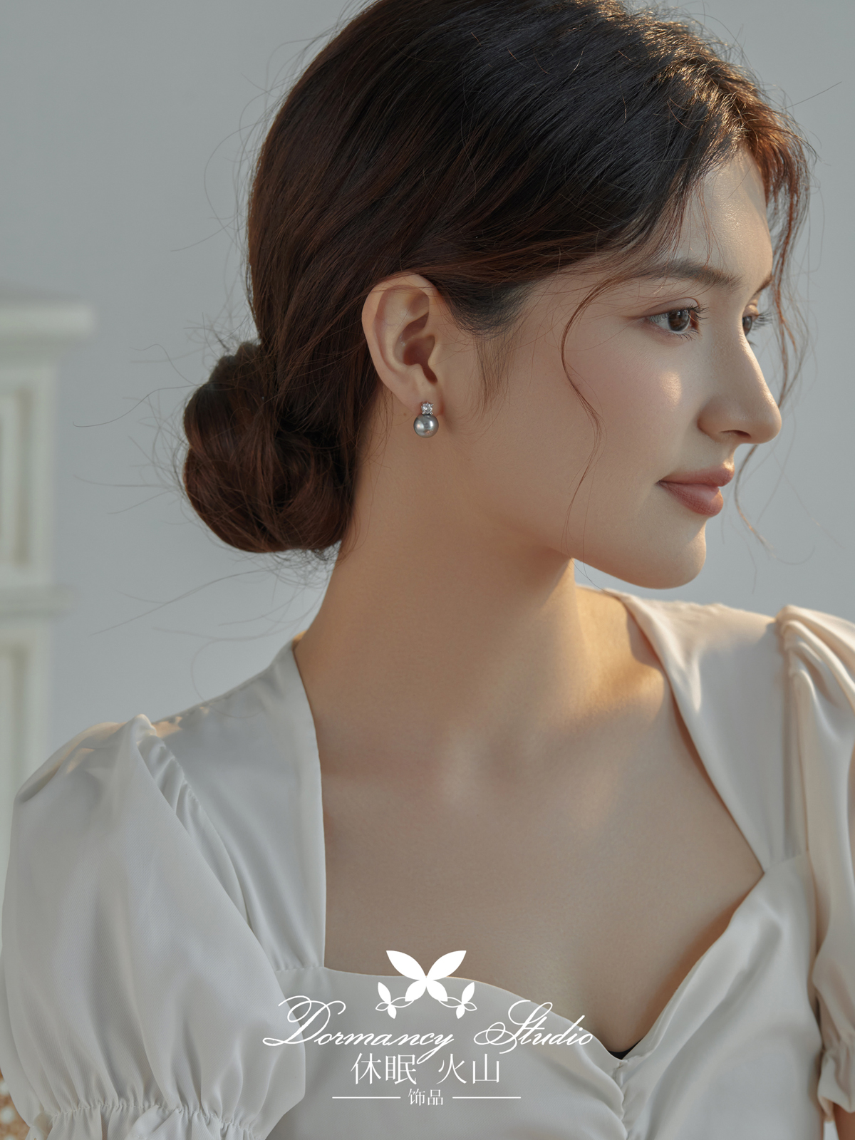 「戴妃系列」高级感纯银施家珍珠锆石法式优雅百搭简约耳钉耳环女 - 图2