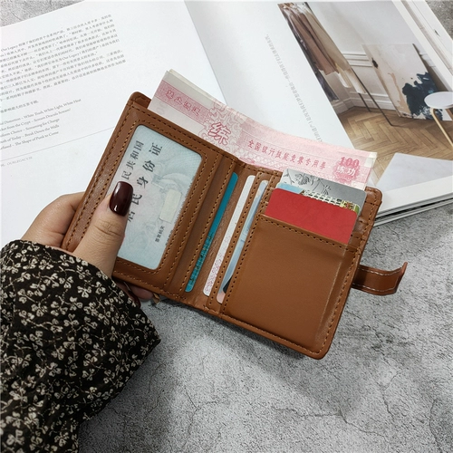 Брендовый бумажник, короткая сумка через плечо, ретро ультратонкий складной кошелек, в корейском стиле, в западном стиле