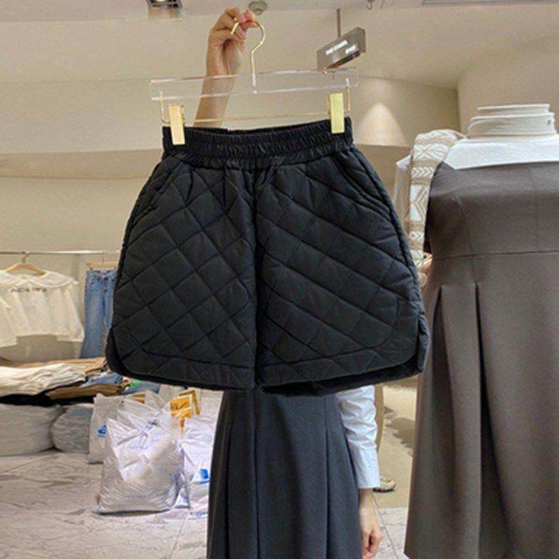 短裤夹棉阔腿裤女秋冬款松紧腰女士休闲靴裤宽松大码百搭打底棉裤,淘宝优惠券,粉丝福利购,淘宝优惠卷