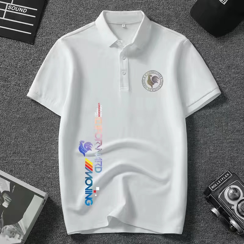 法国公鸡Polo衫男装体恤夏季男士2024印花圆领加大码休闲短袖T恤