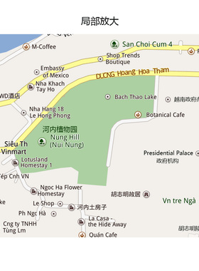 越南河内市Hanoi地图  路线定制移民外贸旅游公司旅行社书房贴图