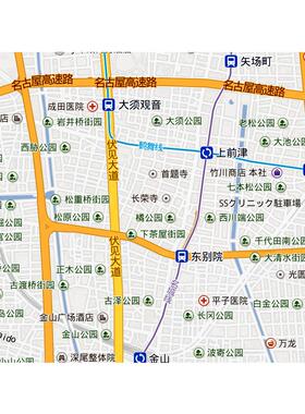日本名古屋Nagoya地图  路线定制移民外贸旅游行社公司街道书房