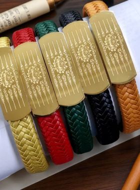 钛钢镀金手工红色皮绳手链男礼物本命年专属莲花五条经文五路财神