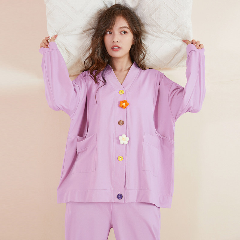 孕妇睡衣春秋季纯棉夏4月子服 喜韵母婴家居服套装